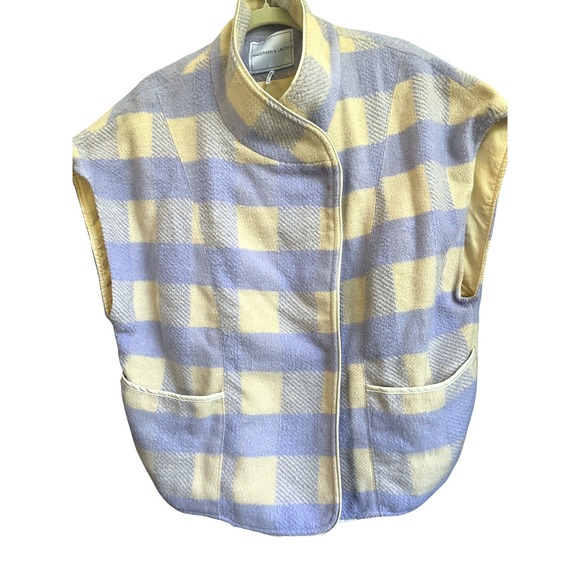 Anthropologie Anderson & Lauth Purple Plaid Capelet Jacket One Size - Picture 12 of 13